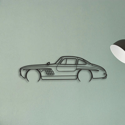 Mercedes 300 SL Classic Silhouette Metal Wall Art - Tinvibe
