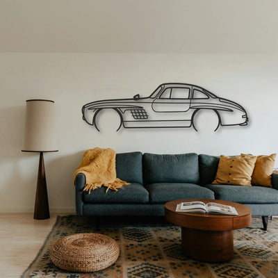 Mercedes 300 SL Classic Silhouette Metal Wall Art - Tinvibe