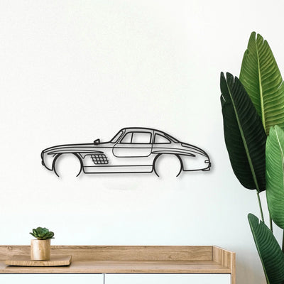 Mercedes 300 SL Classic Silhouette Metal Wall Art - Tinvibe