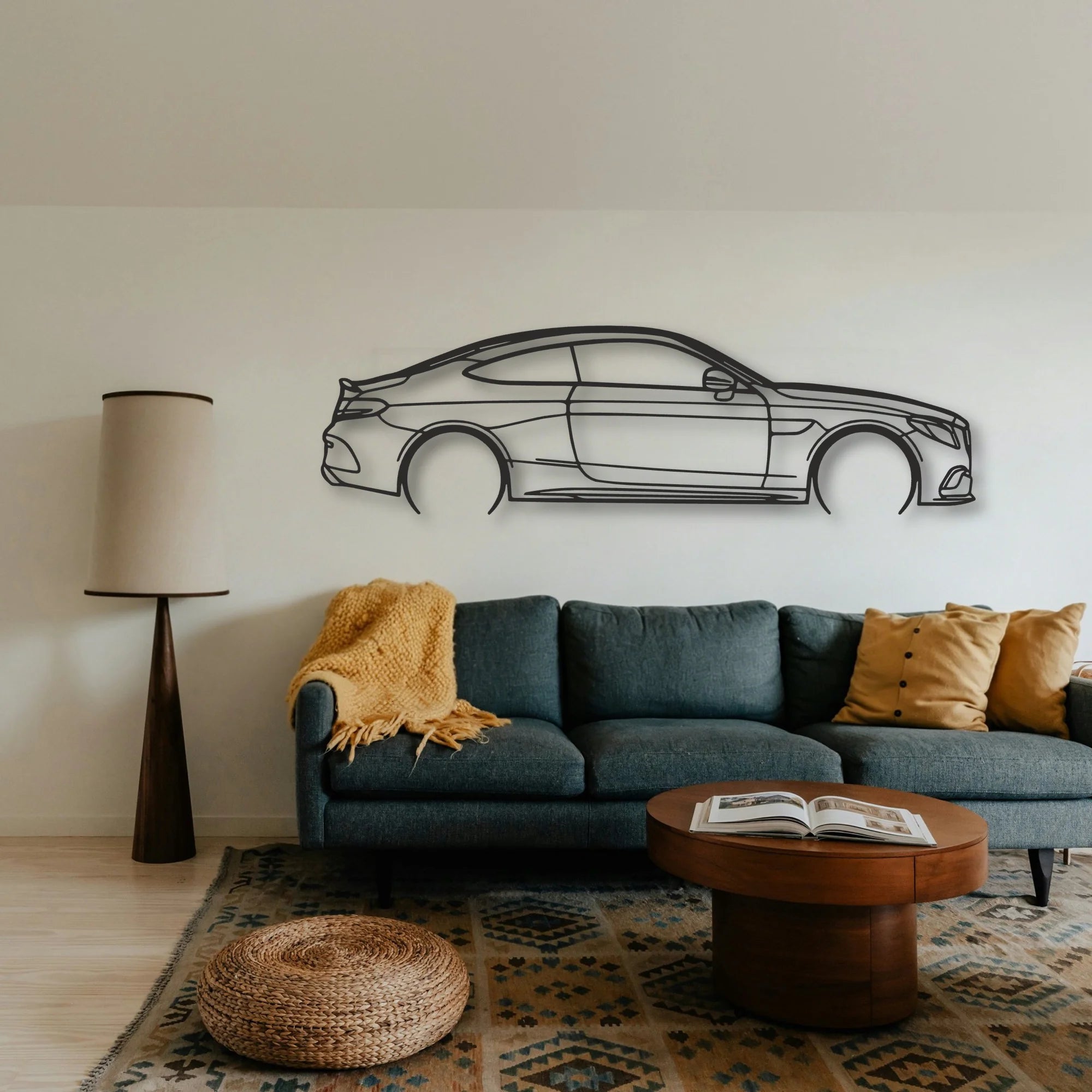 Mercedes C300 Coupe Classic Silhouette Metal Wall Art - Tinvibe