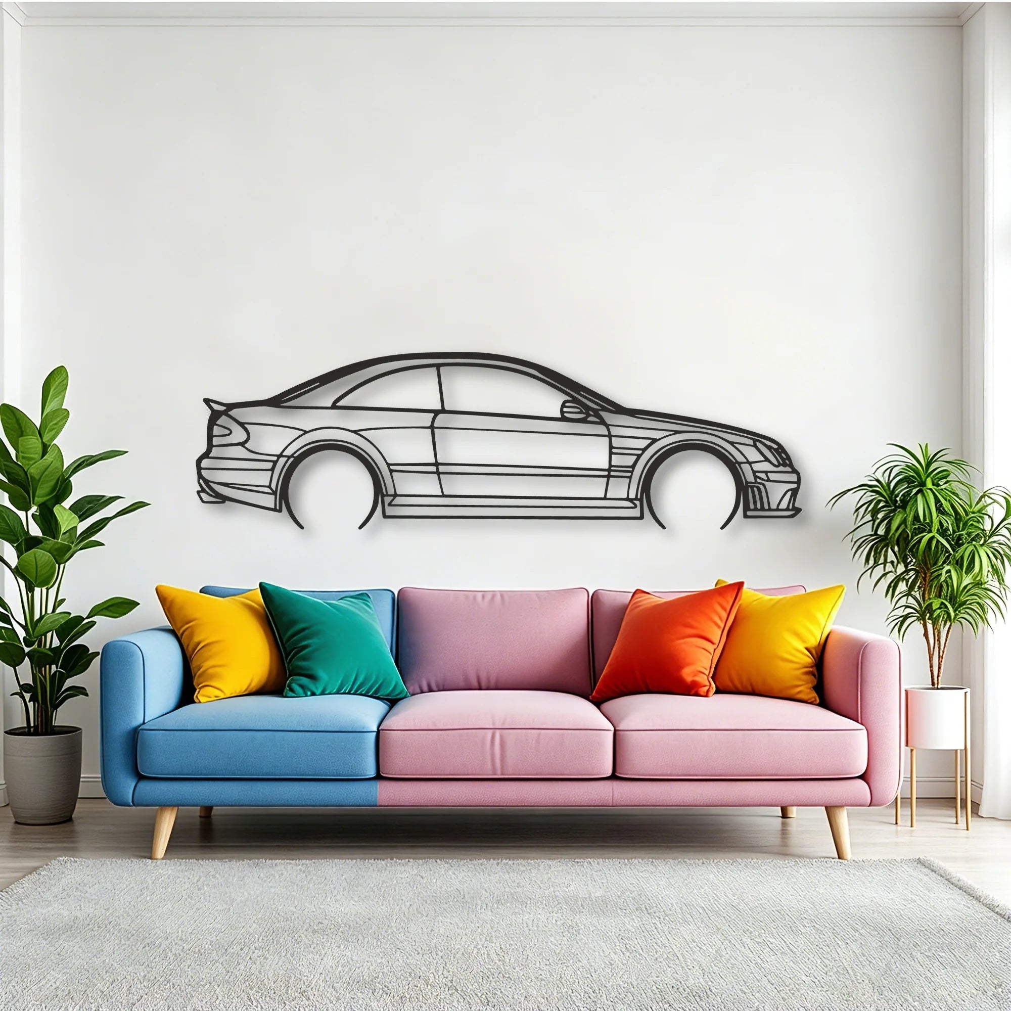 Mercedes CLK63 Classic Silhouette Metal Wall Art - Tinvibe