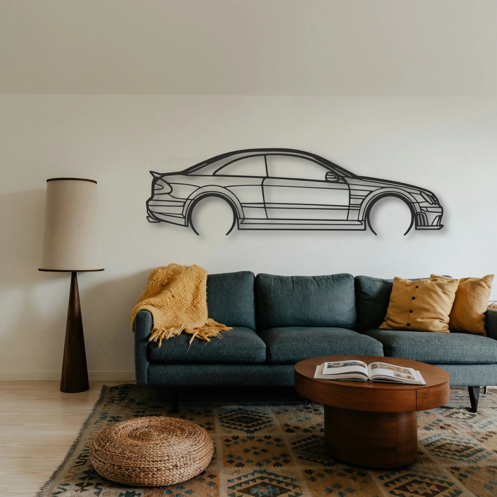 Mercedes CLK63 Classic Silhouette Metal Wall Art - Tinvibe