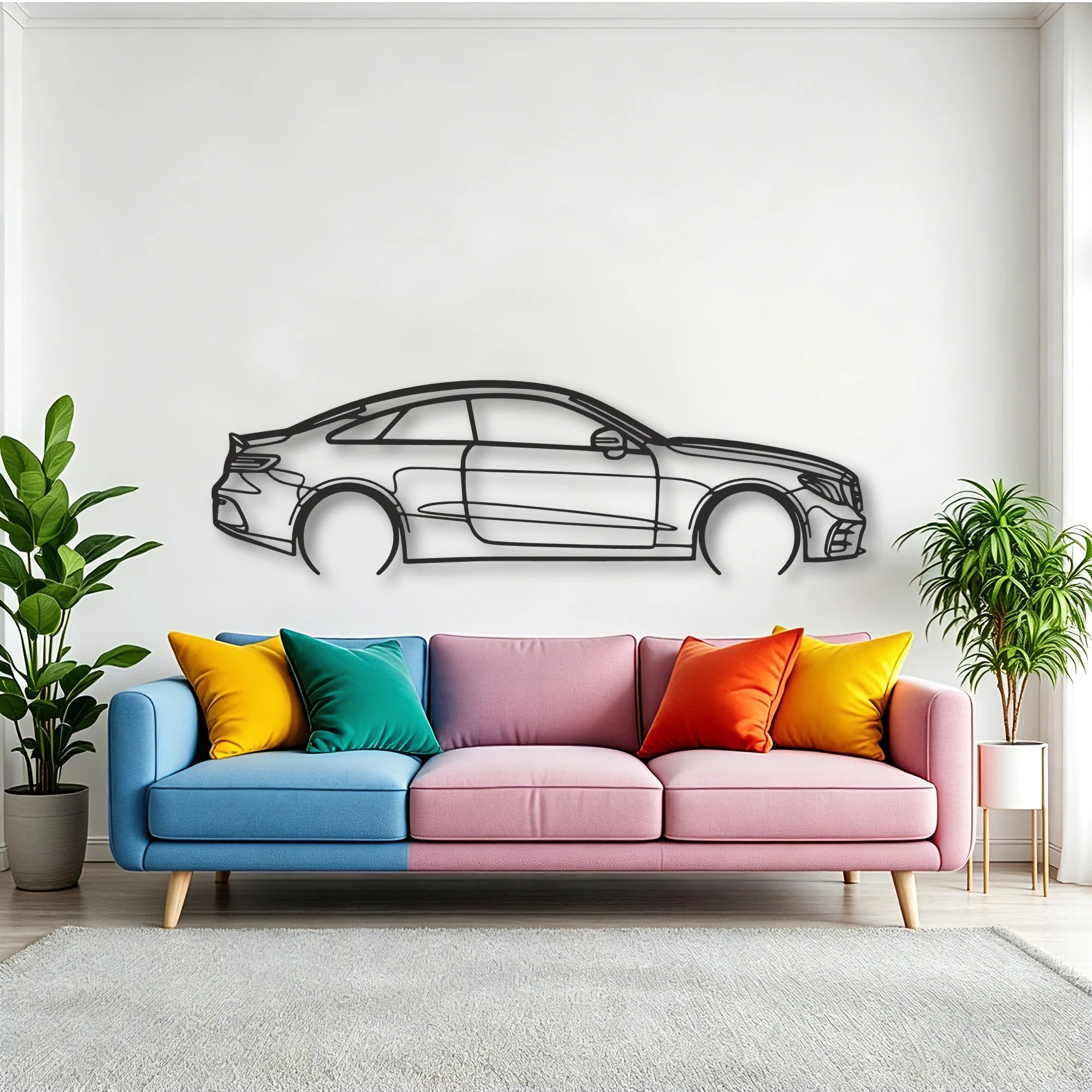 Mercedes E53 AMG Classic Silhouette Metal Wall Art - Tinvibe
