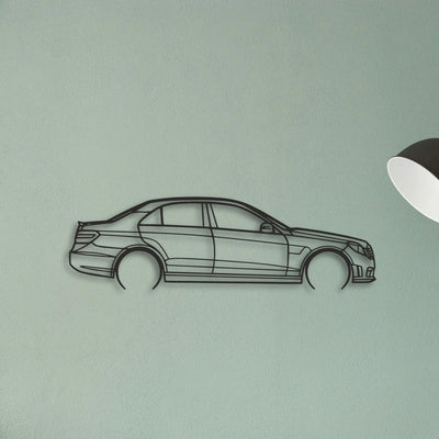 Mercedes E63 AMG Classic Silhouette Metal Wall Art - Tinvibe