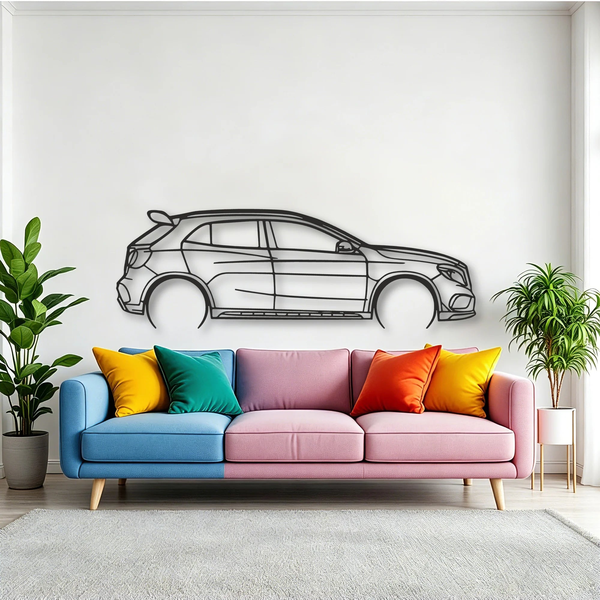 Mercedes GLA 45 Classic Silhouette Metal Wall Art - Tinvibe