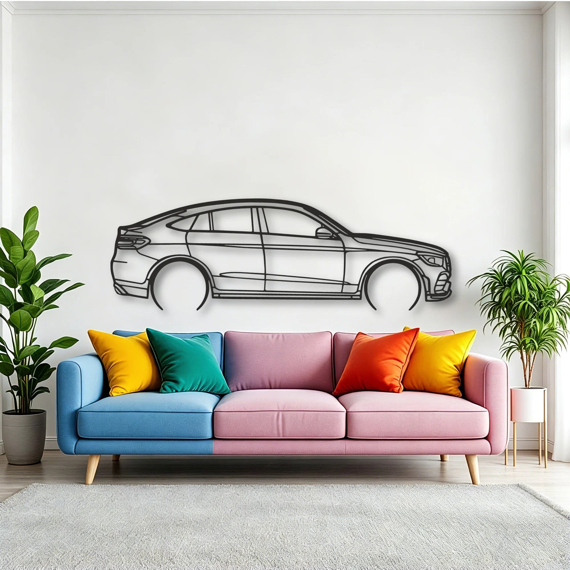 Mercedes GLC Coupe Classic Silhouette Metal Wall Art - Tinvibe