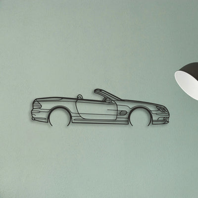 Mercedes SL55 R230 Classic Silhouette Metal Wall Art - Tinvibe
