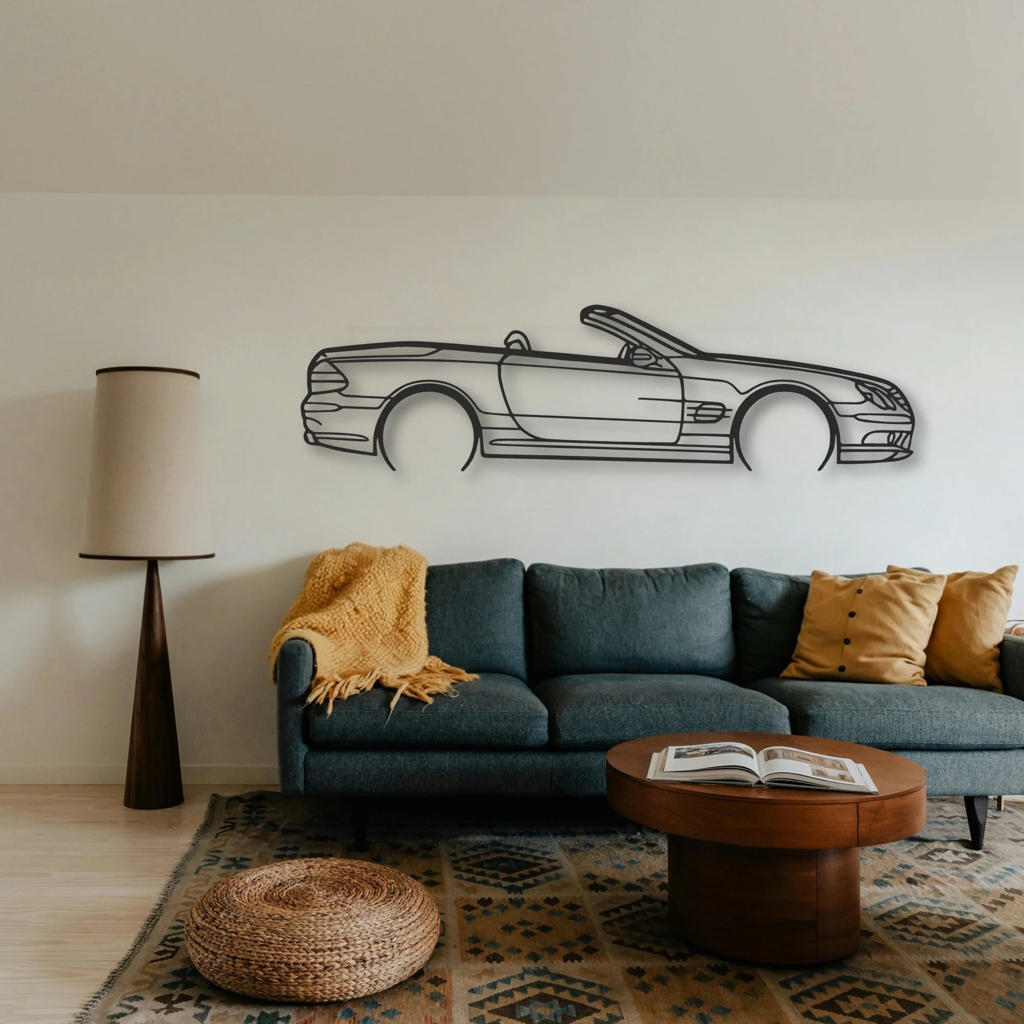 Mercedes SL55 R230 Classic Silhouette Metal Wall Art - Tinvibe
