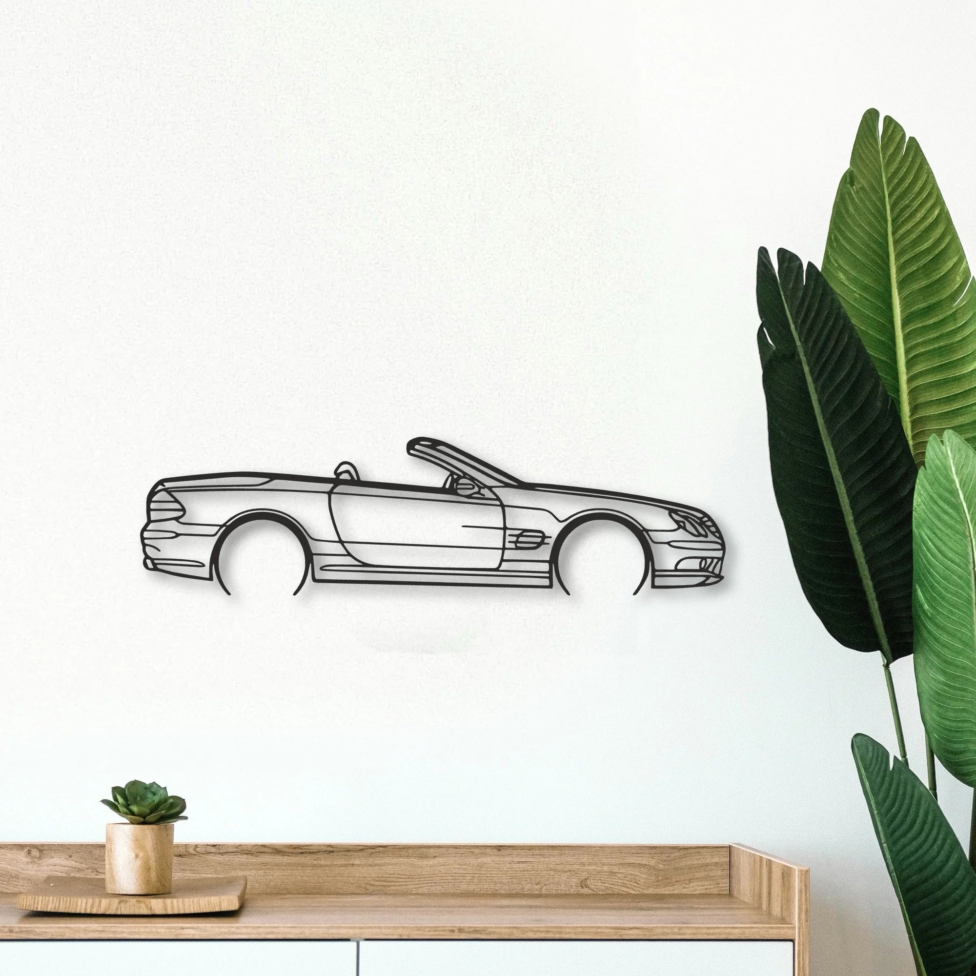 Mercedes SL55 R230 Classic Silhouette Metal Wall Art - Tinvibe