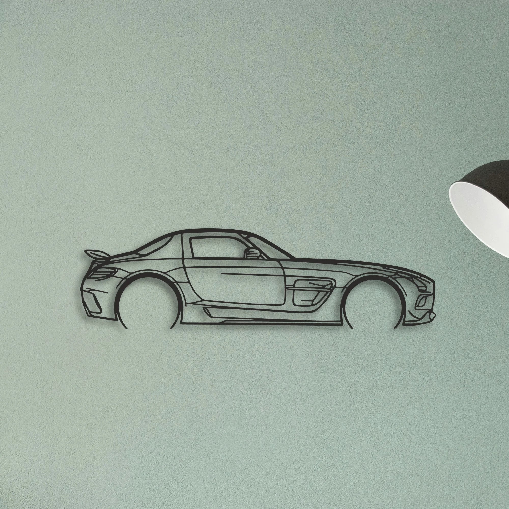 Mercedes SLS AMG Classic Silhouette Metal Wall Art - Tinvibe