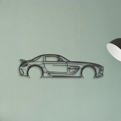 Mercedes SLS AMG Classic Silhouette Metal Wall Art - Tinvibe