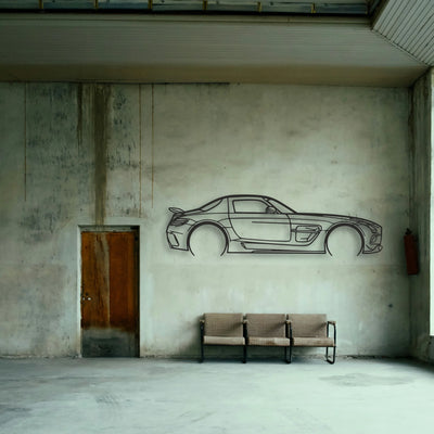 Mercedes SLS AMG Classic Silhouette Metal Wall Art - Tinvibe