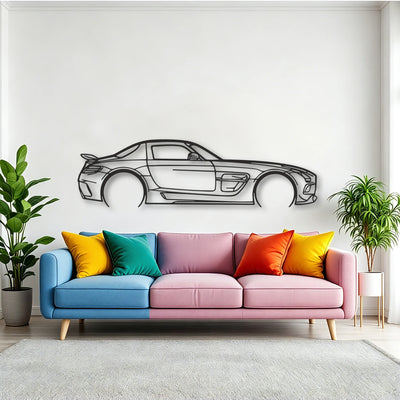 Mercedes SLS AMG Classic Silhouette Metal Wall Art - Tinvibe