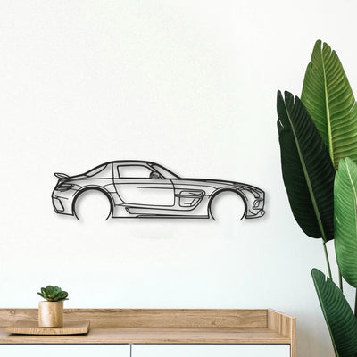Mercedes SLS AMG Classic Silhouette Metal Wall Art - Tinvibe