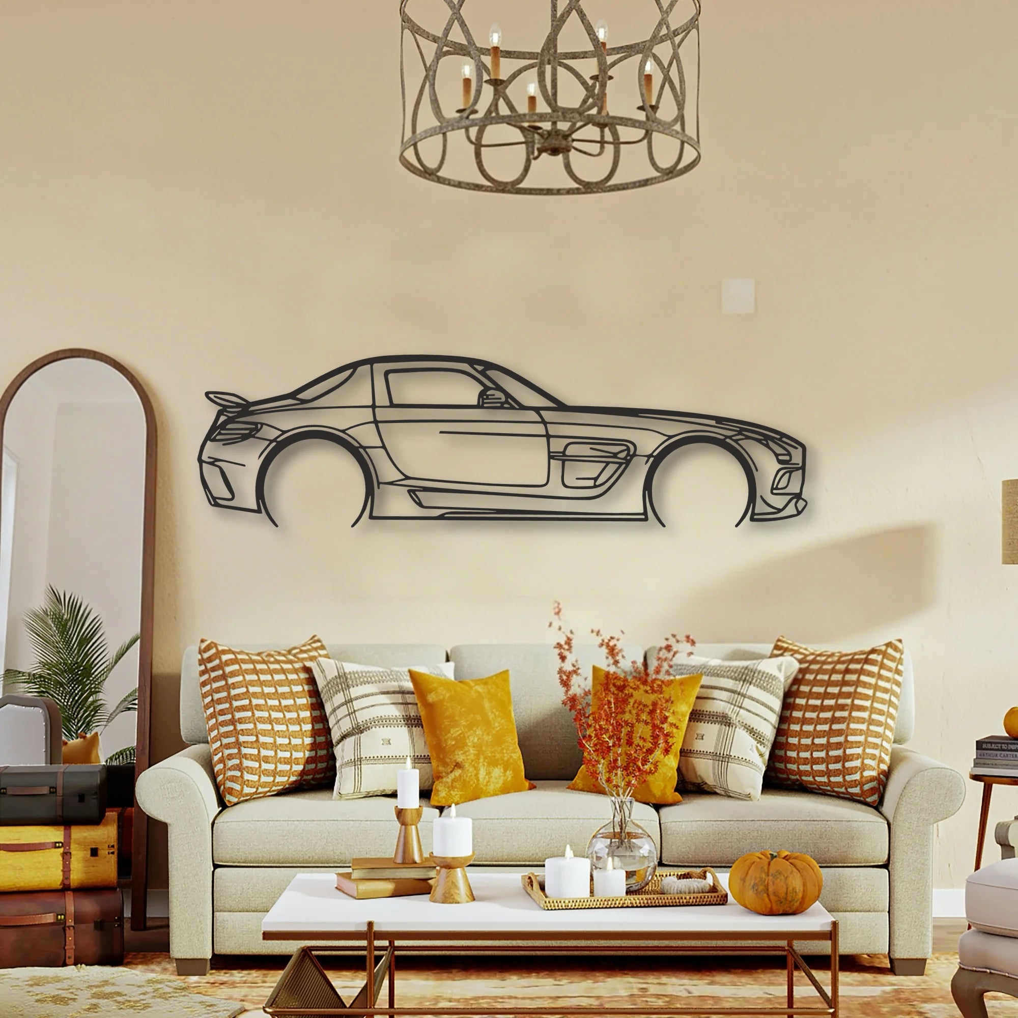 Mercedes SLS AMG Classic Silhouette Metal Wall Art - Tinvibe