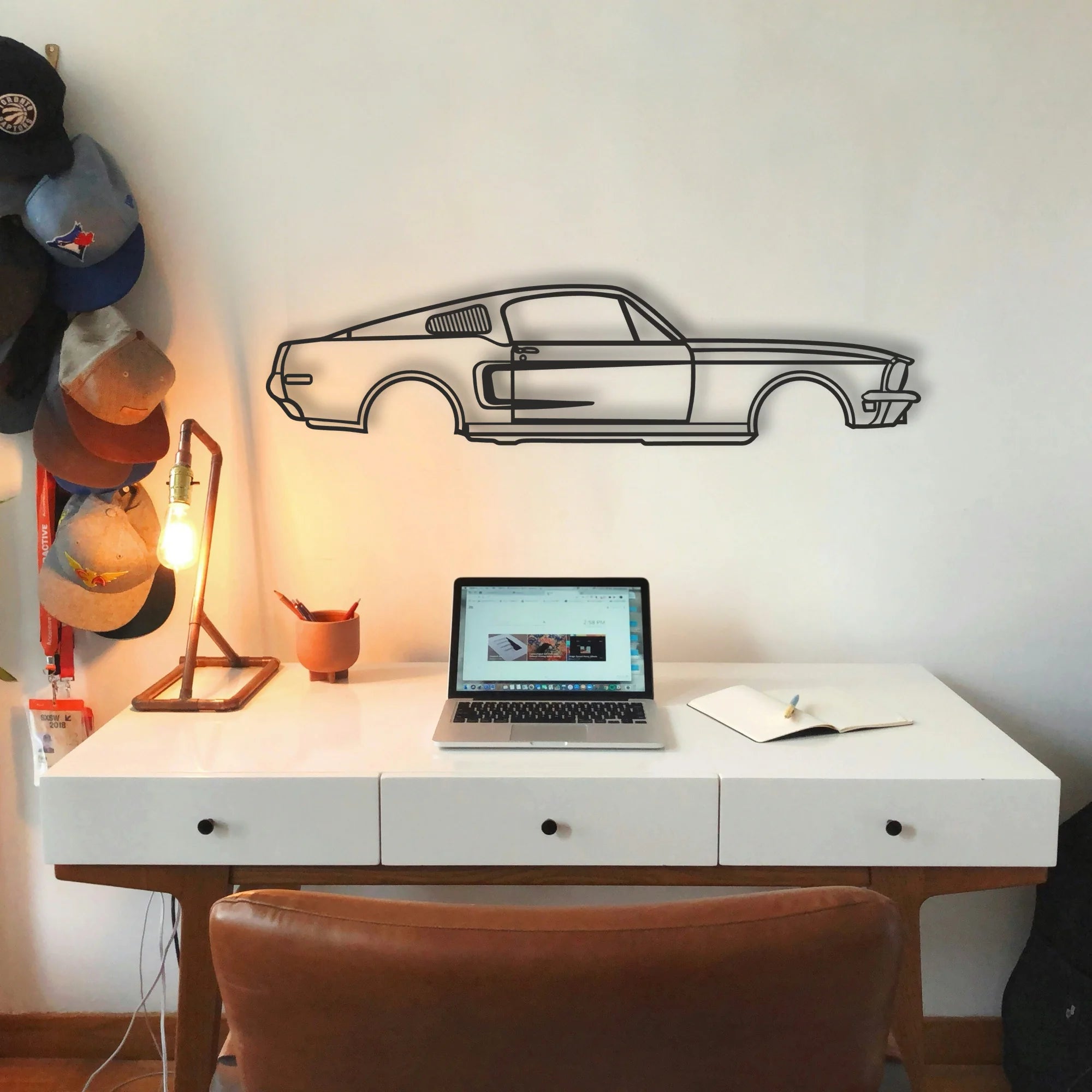Mustang Classic Silhouette Metal Wall Art - Tinvibe