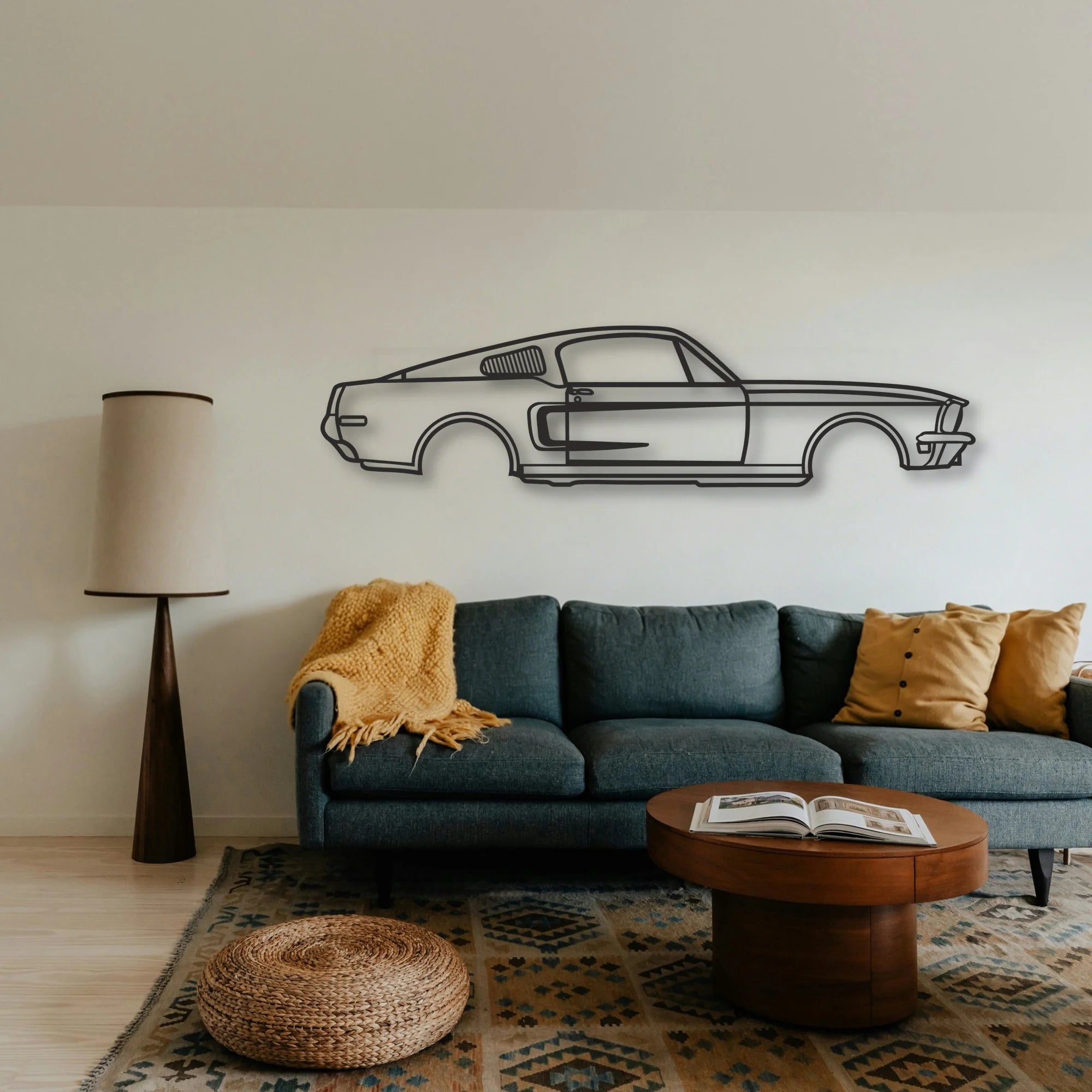 Mustang Classic Silhouette Metal Wall Art - Tinvibe