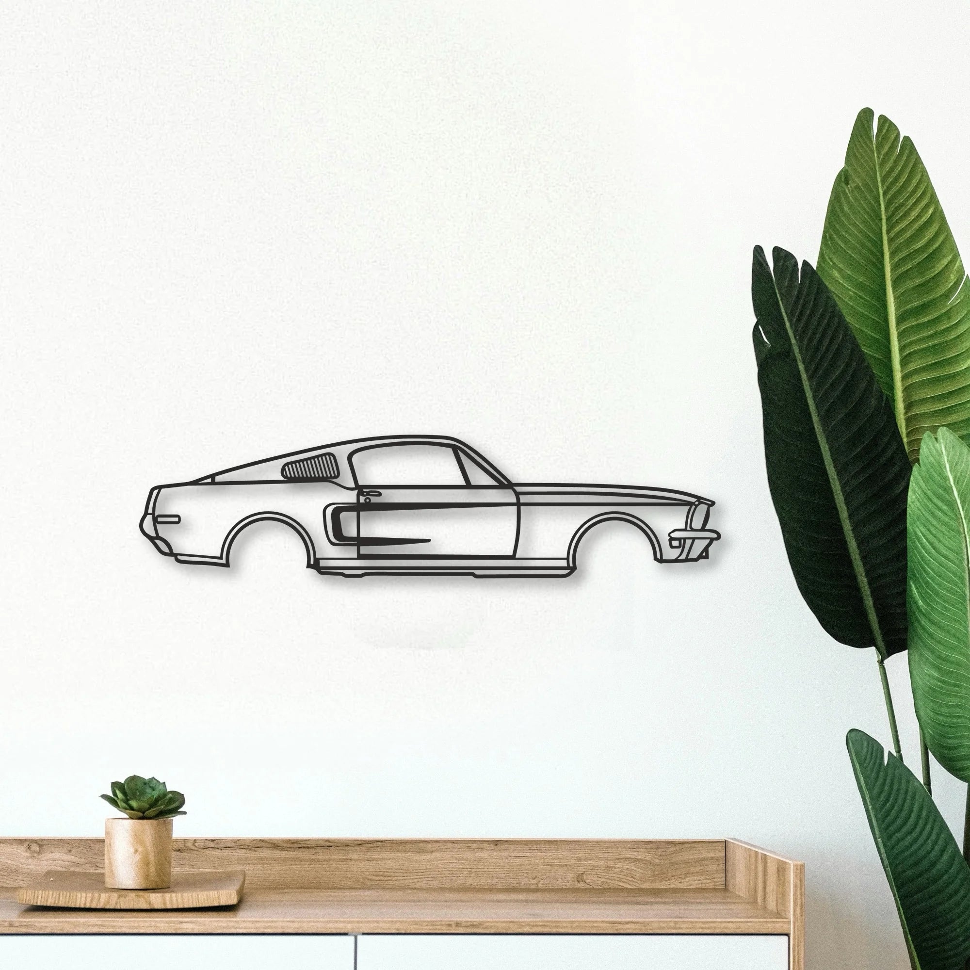 Mustang Classic Silhouette Metal Wall Art - Tinvibe