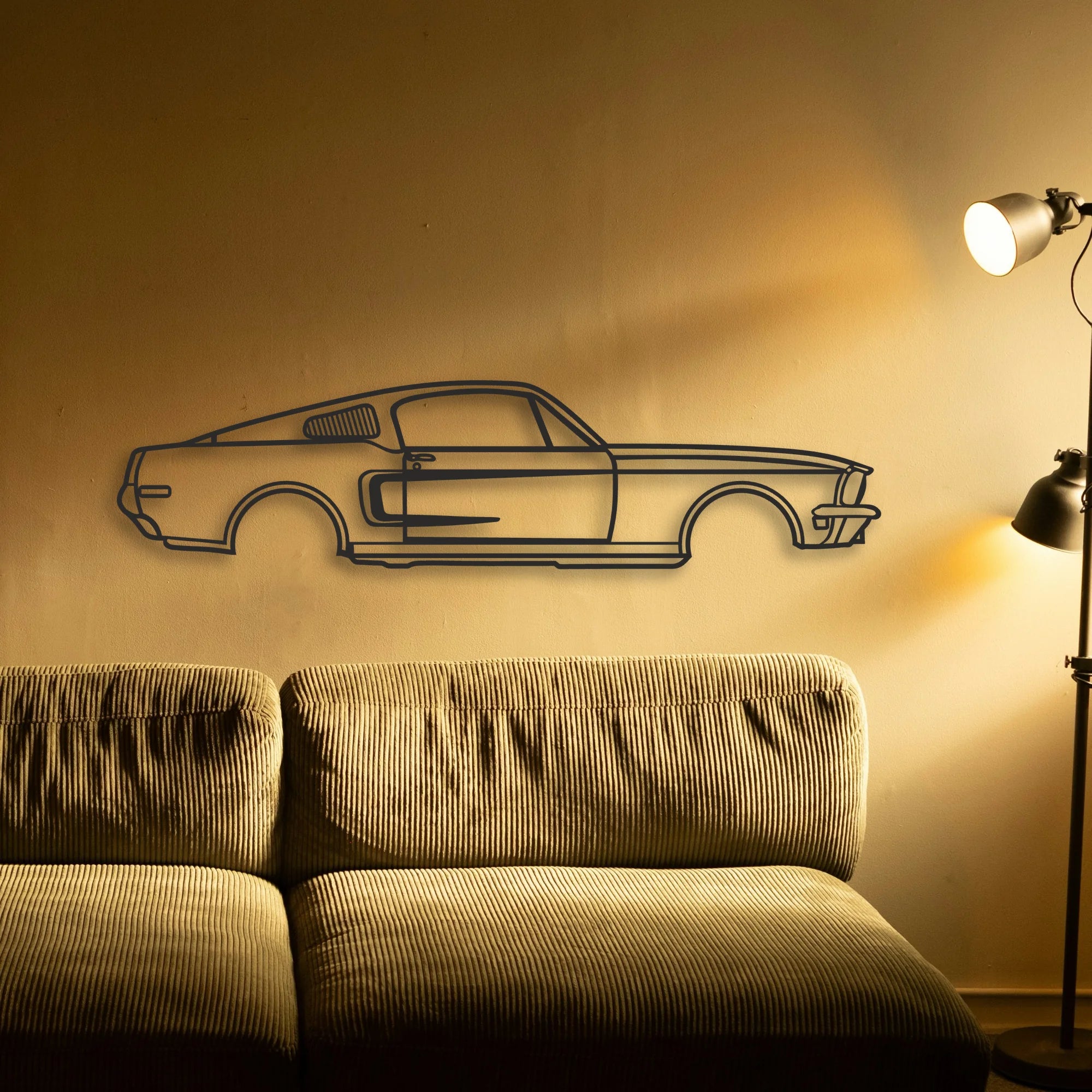 Mustang Classic Silhouette Metal Wall Art - Tinvibe