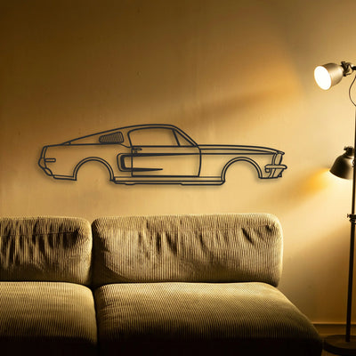 Mustang Classic Silhouette Metal Wall Art - Tinvibe