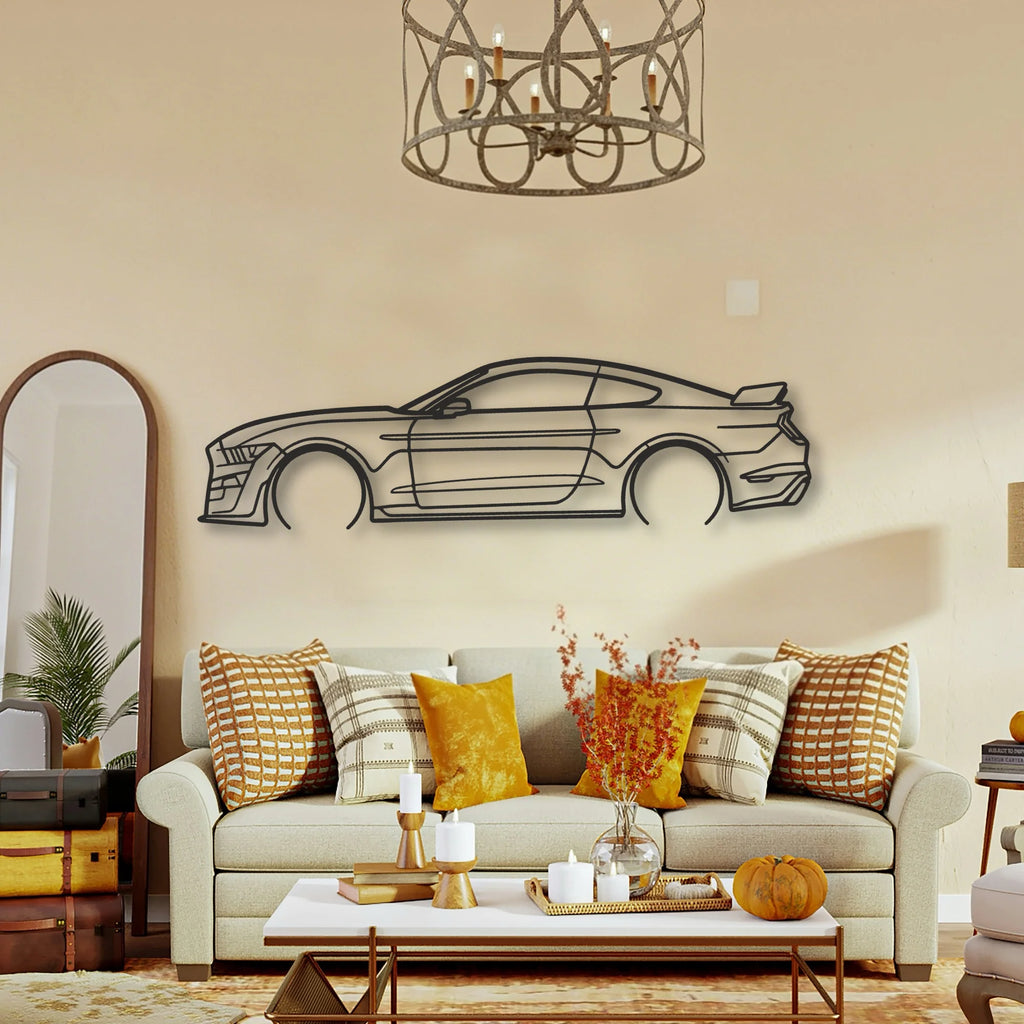 Mustang Shelby GT500 Classic Silhouette Metal Wall Art - Tinvibe