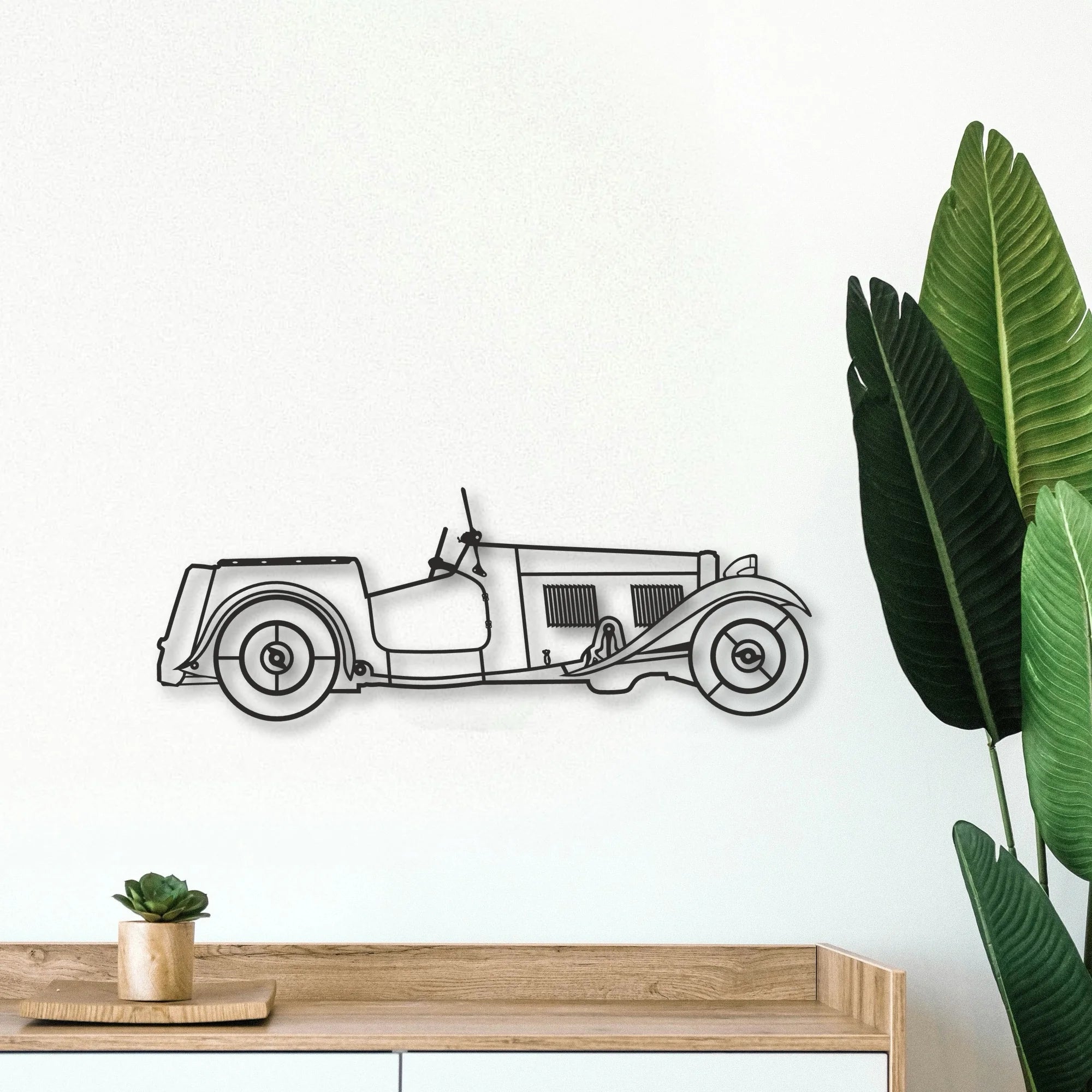 OLD Classic CAR Classic Silhouette Metal Wall Art - Tinvibe