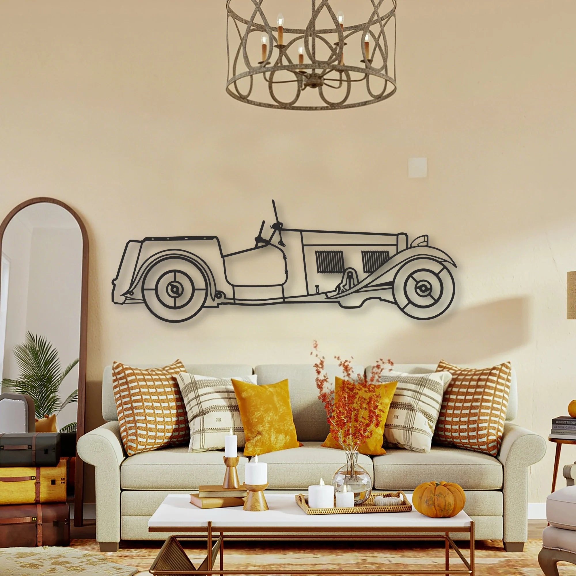 OLD Classic CAR Classic Silhouette Metal Wall Art - Tinvibe
