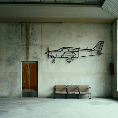 PA 28 181 Archer Classic Aircraft Silhouette Metal Wall Art - Tinvibe