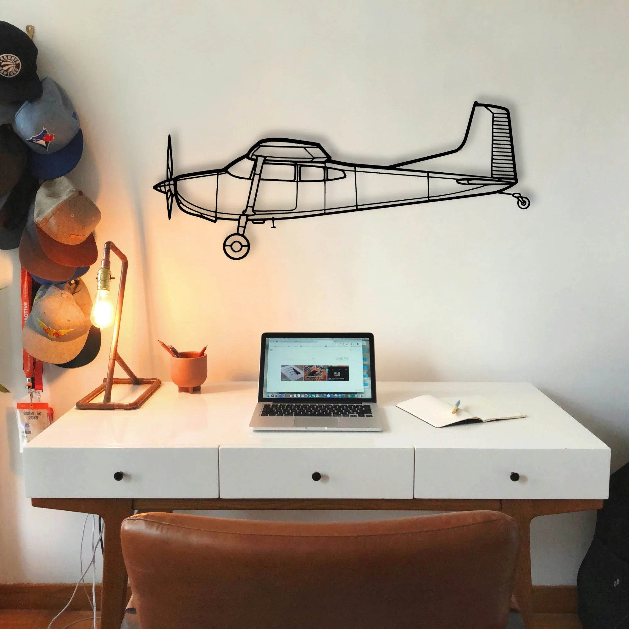 PA 28 Classic Aircraft Silhouette Metal Wall Art - Tinvibe