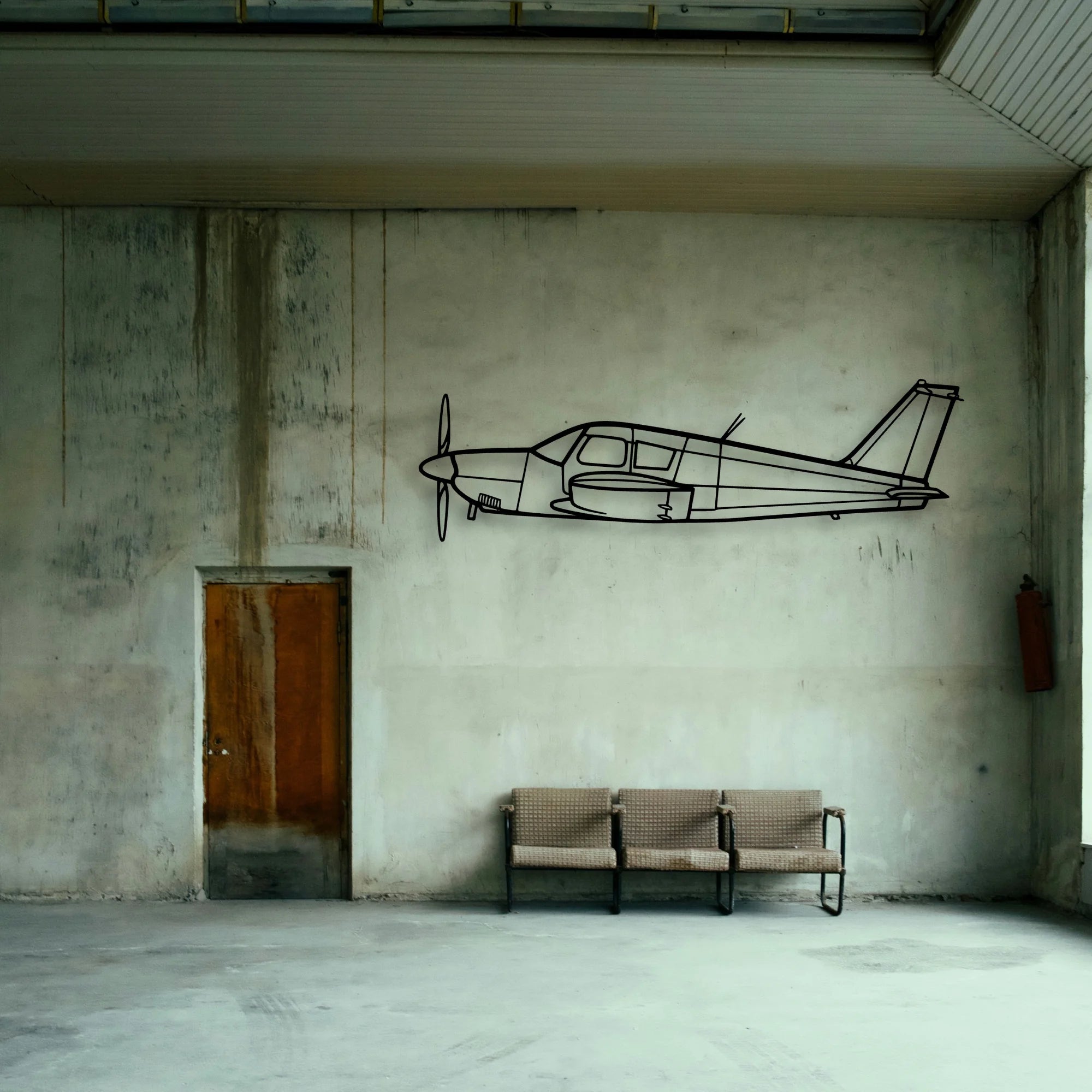 Piper Classic Aircraft Silhouette Metal Wall Art - Tinvibe