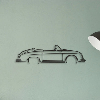Porsche 356 Speedster Classic Silhouette Metal Wall Art - Tinvibe