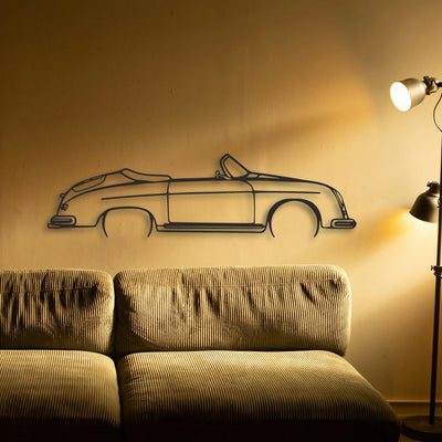 Porsche 356 Speedster Classic Silhouette Metal Wall Art - Tinvibe