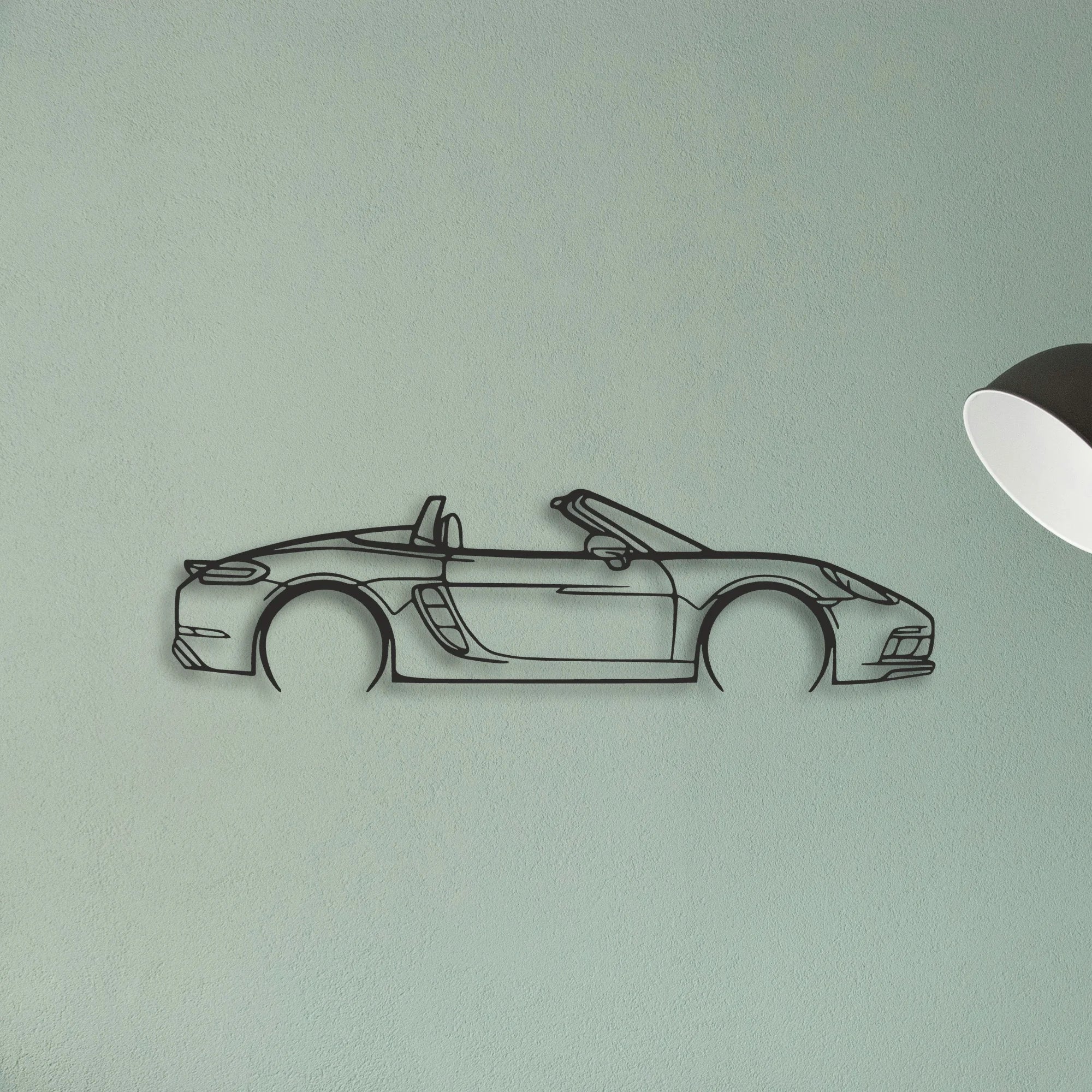 Porsche 718 Boxster GTS Classic Silhouette Metal Wall Art - Tinvibe