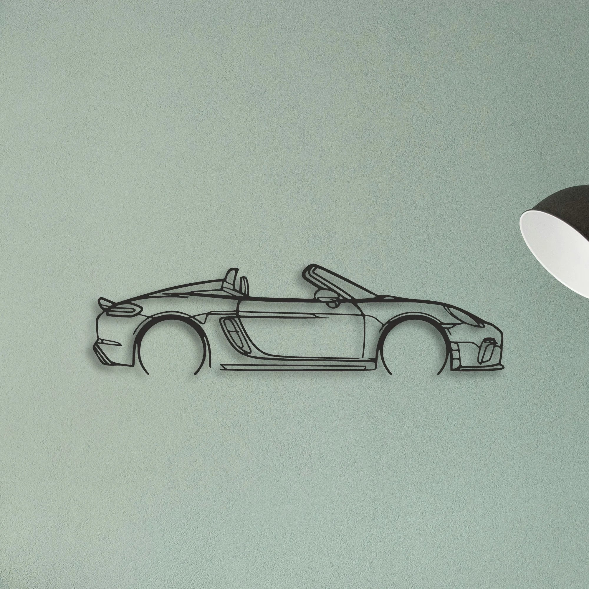 Porsche 718 Spider 2020 Classic Silhouette Metal Wall Art - Tinvibe
