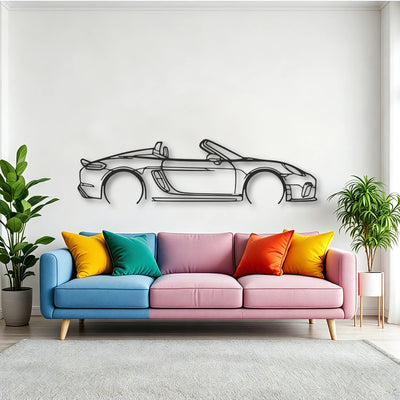 Porsche 718 Spider 2020 Classic Silhouette Metal Wall Art - Tinvibe