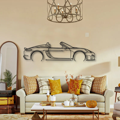 Porsche 718 Spider 2020 Classic Silhouette Metal Wall Art - Tinvibe