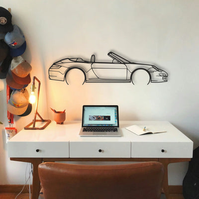 Porsche 911 Cabrio Model 997 Classic Silhouette Metal Wall Art - Tinvibe