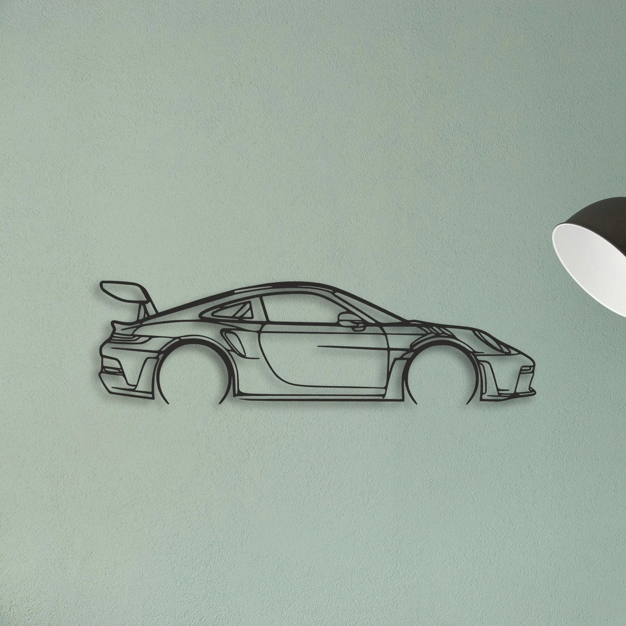 Porsche 911 GT3 RS 992 Classic Silhouette Metal Wall Art - Tinvibe