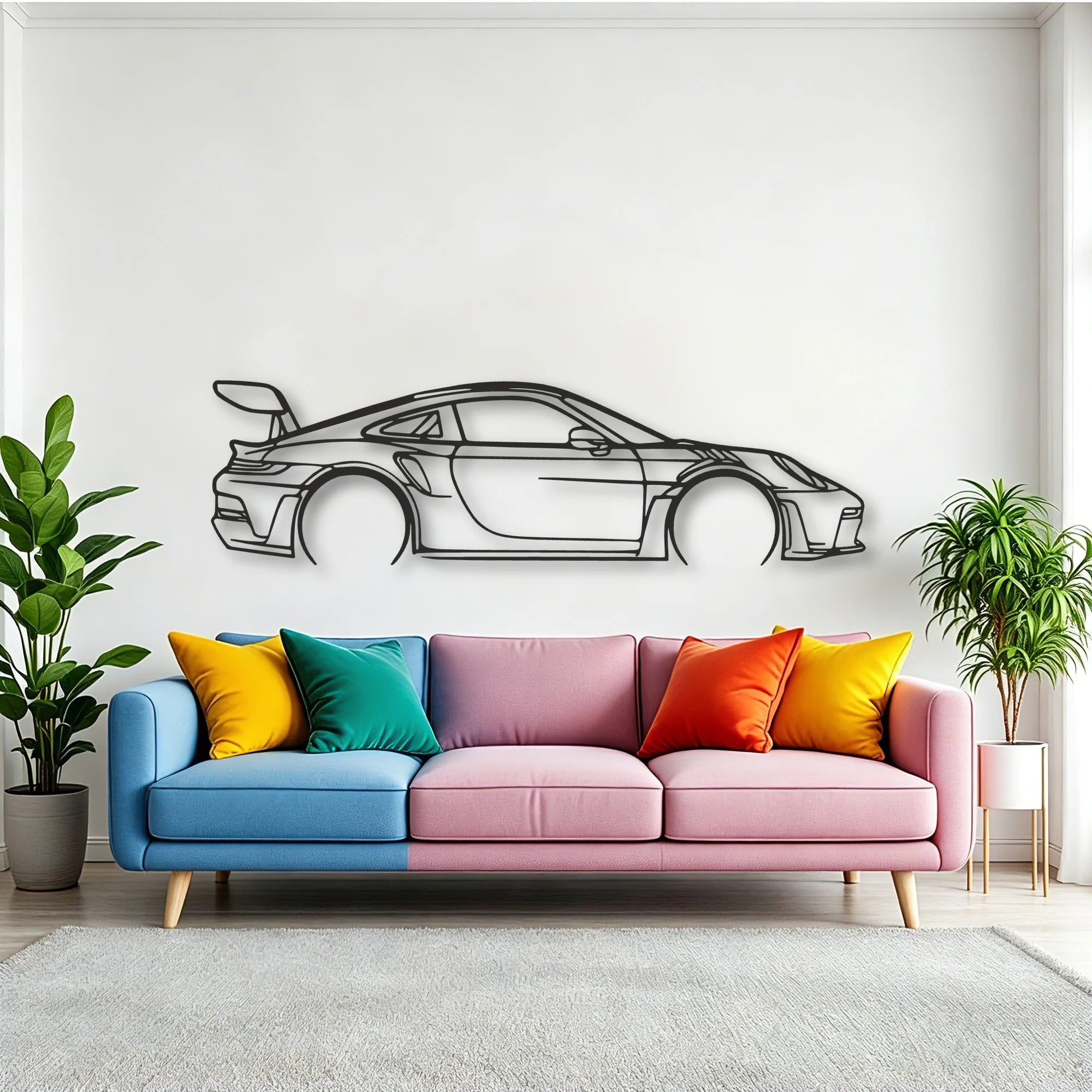 Porsche 911 GT3 RS 992 Classic Silhouette Metal Wall Art - Tinvibe