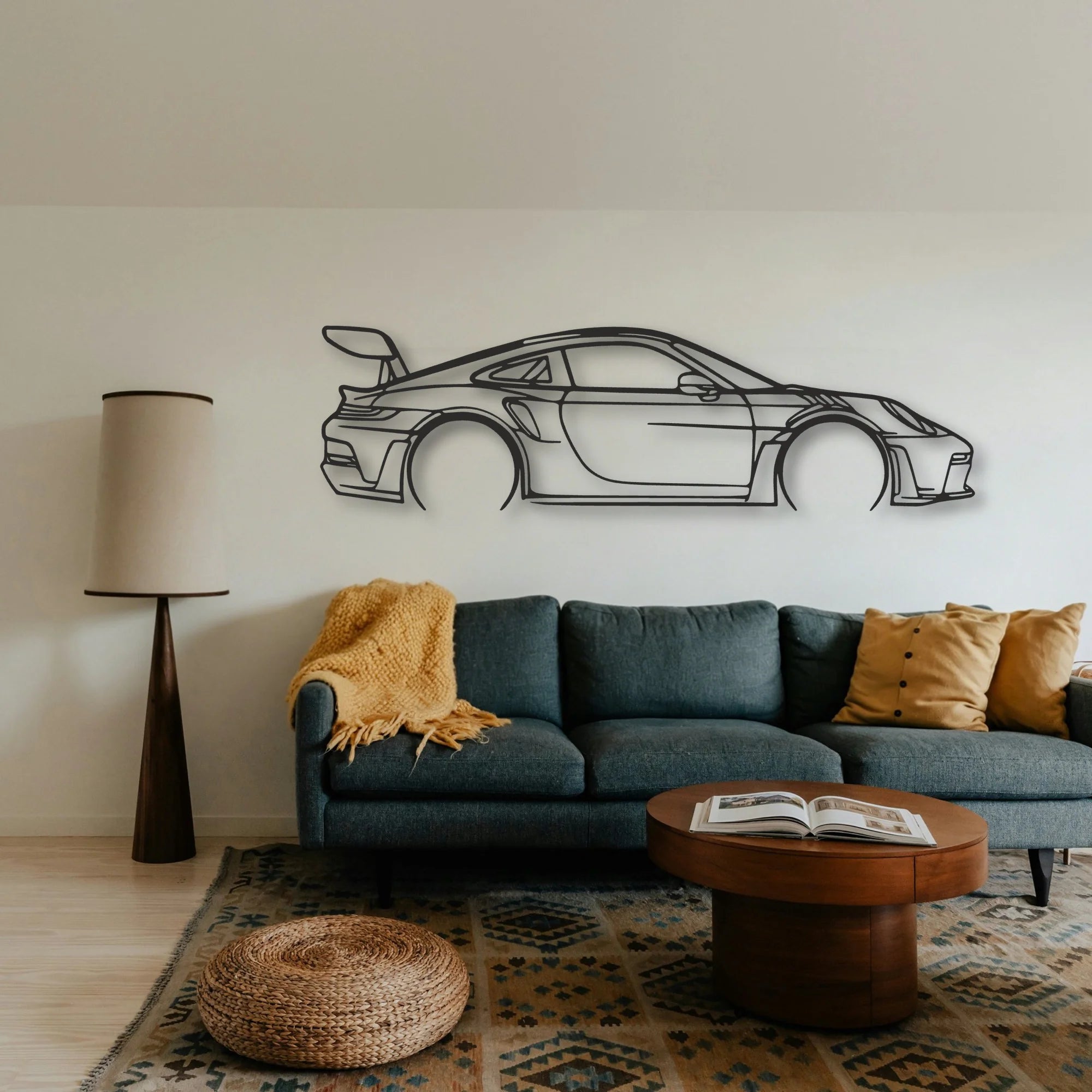 Porsche 911 GT3 RS 992 Classic Silhouette Metal Wall Art - Tinvibe