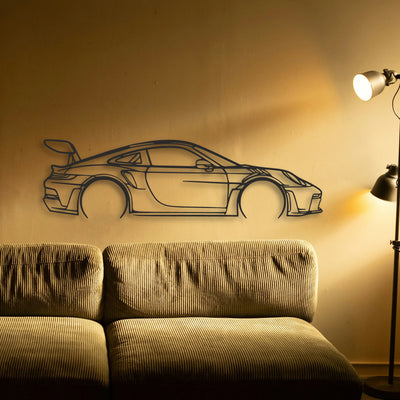 Porsche 911 GT3 RS 992 Classic Silhouette Metal Wall Art - Tinvibe