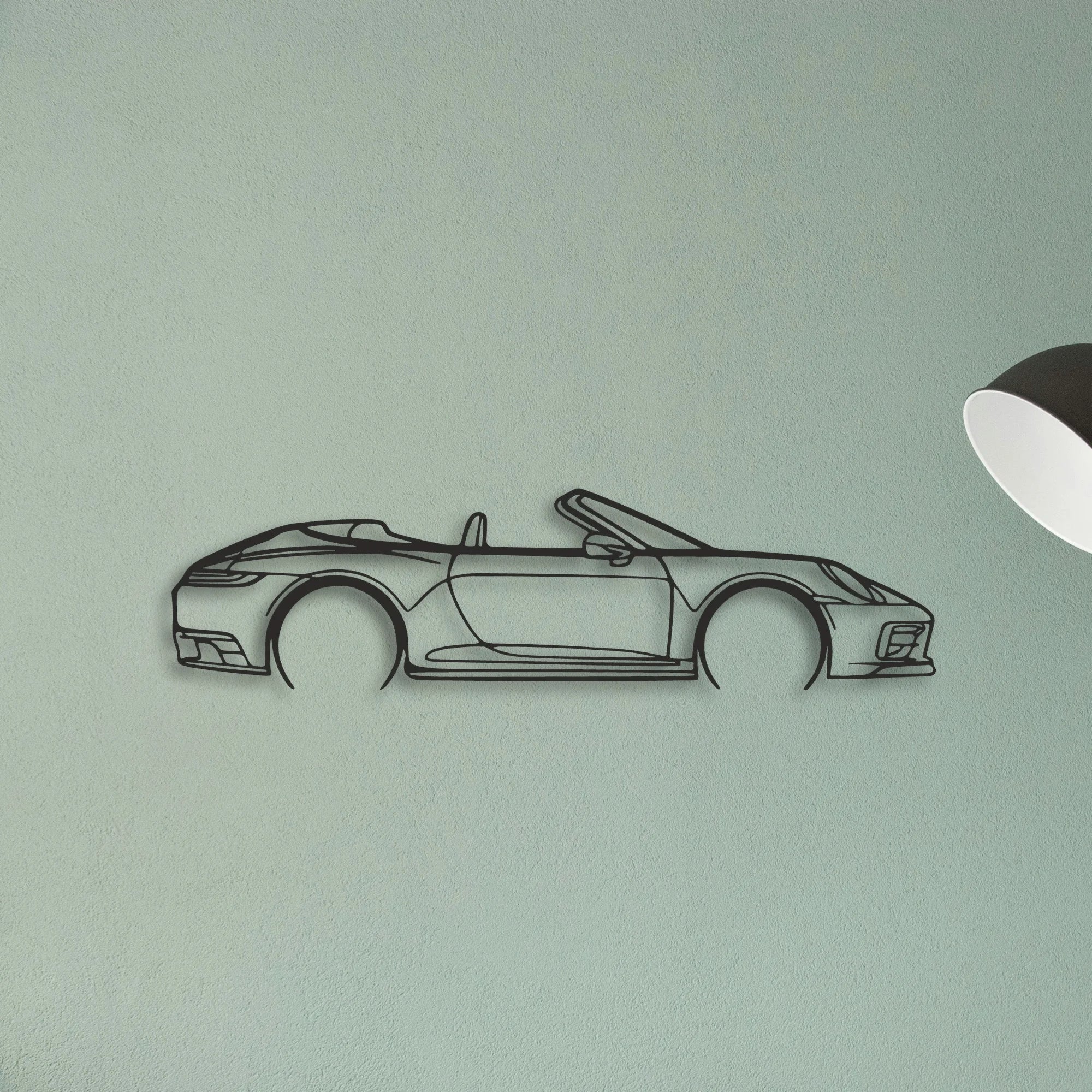 Porsche 911 Model 992 Convertible Classic Silhouette Metal Wall Art - Tinvibe
