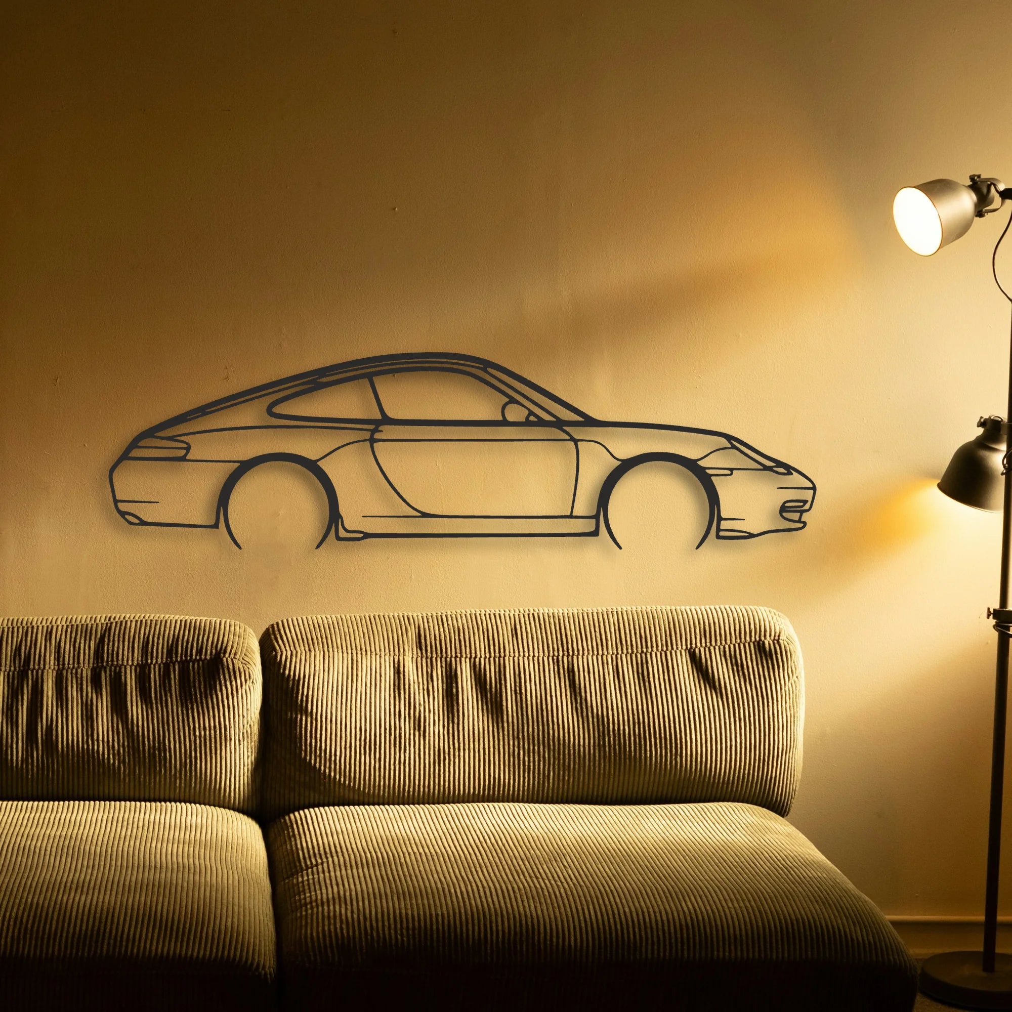 Porsche 911 Model 996 Classic Silhouette Metal Wall Art - Tinvibe