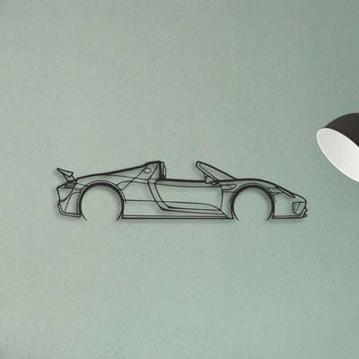 Porsche 918 Spider Classic Silhouette Metal Wall Art - Tinvibe