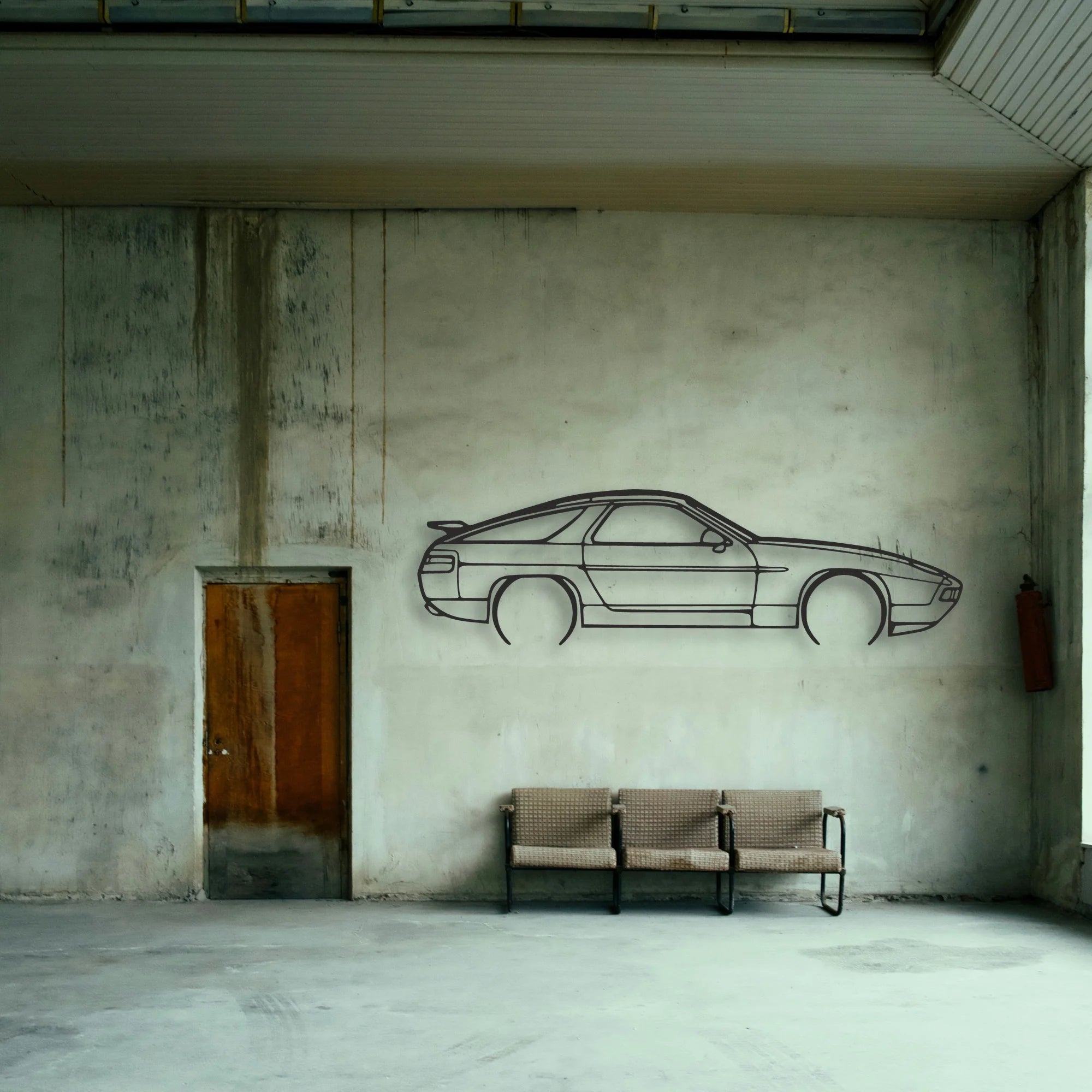 Porsche 928 GTS Classic Silhouette Metal Wall Art - Tinvibe