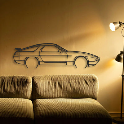Porsche 928 GTS Classic Silhouette Metal Wall Art - Tinvibe