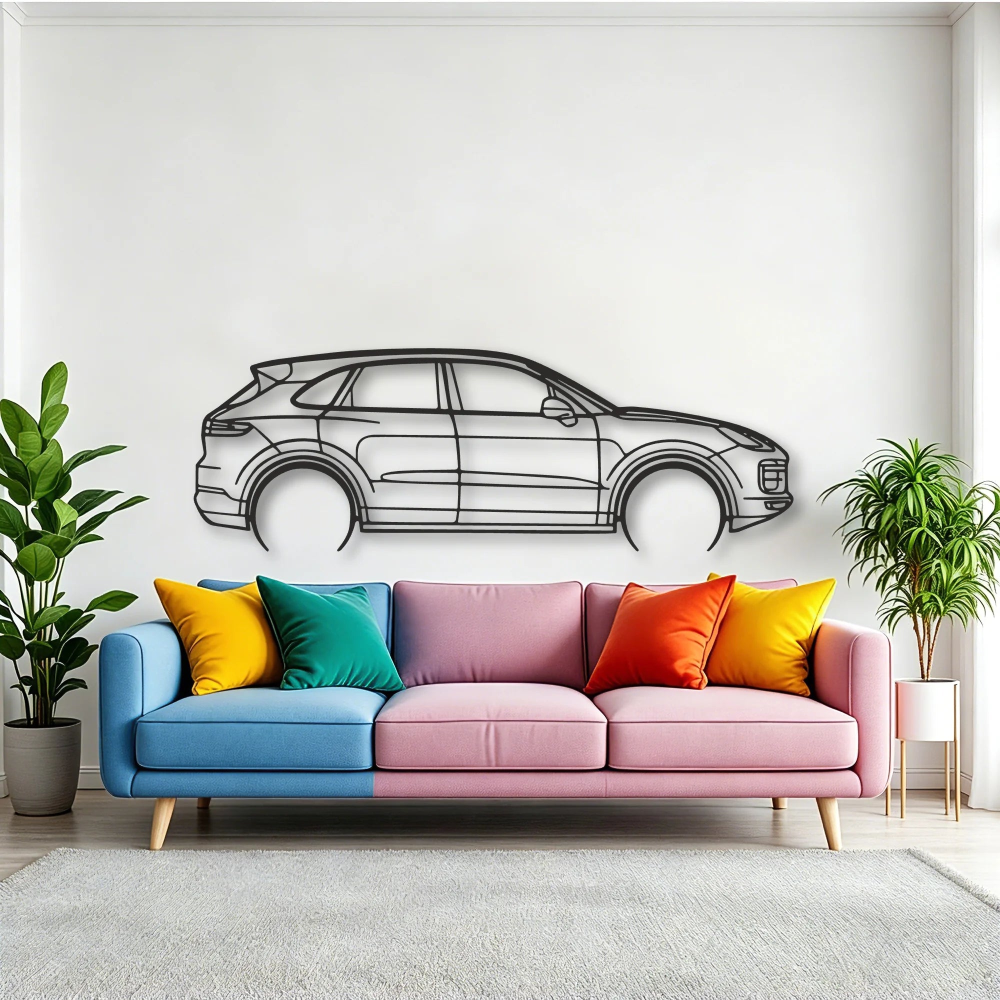 Porsche Cayenne Turbo Classic Silhouette Metal Wall Art - Tinvibe