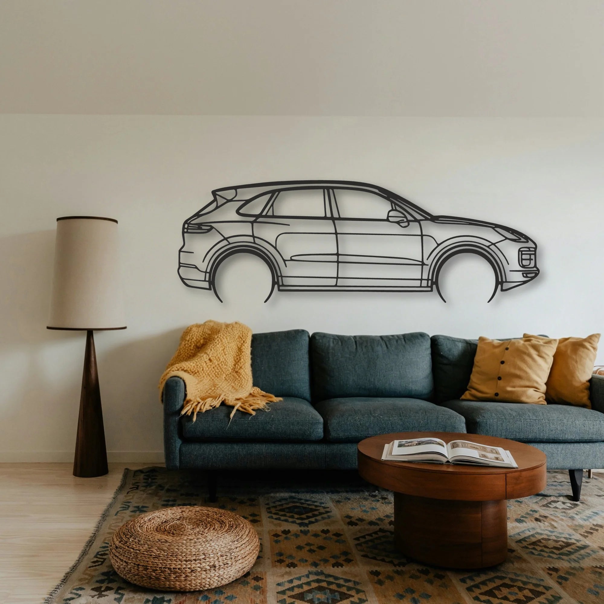 Porsche Cayenne Turbo Classic Silhouette Metal Wall Art - Tinvibe