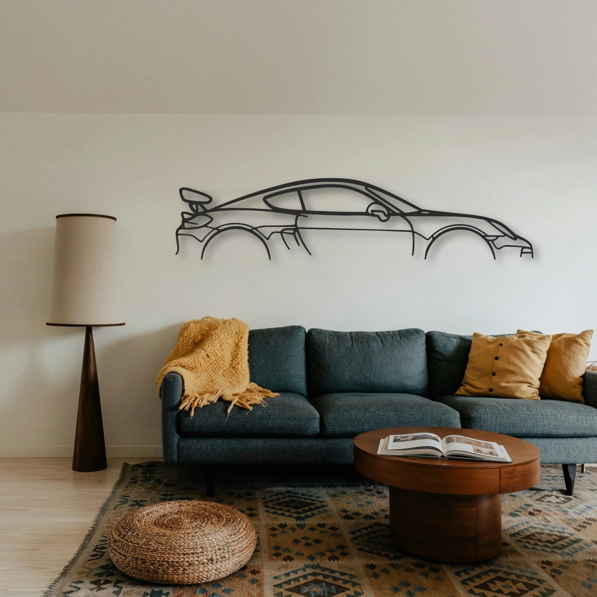 Porsche Cayman GT4 981 Classic Silhouette Metal Wall Art - Tinvibe