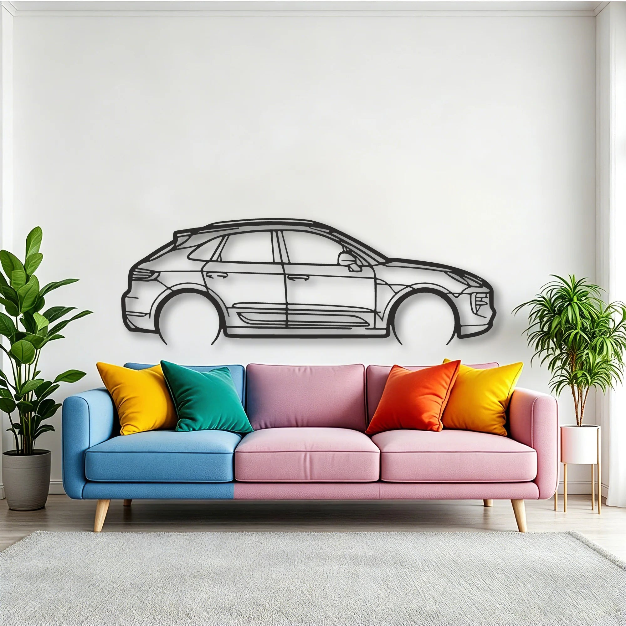 Porsche Macan GTS 95b Classic Silhouette Metal Wall Art - Tinvibe
